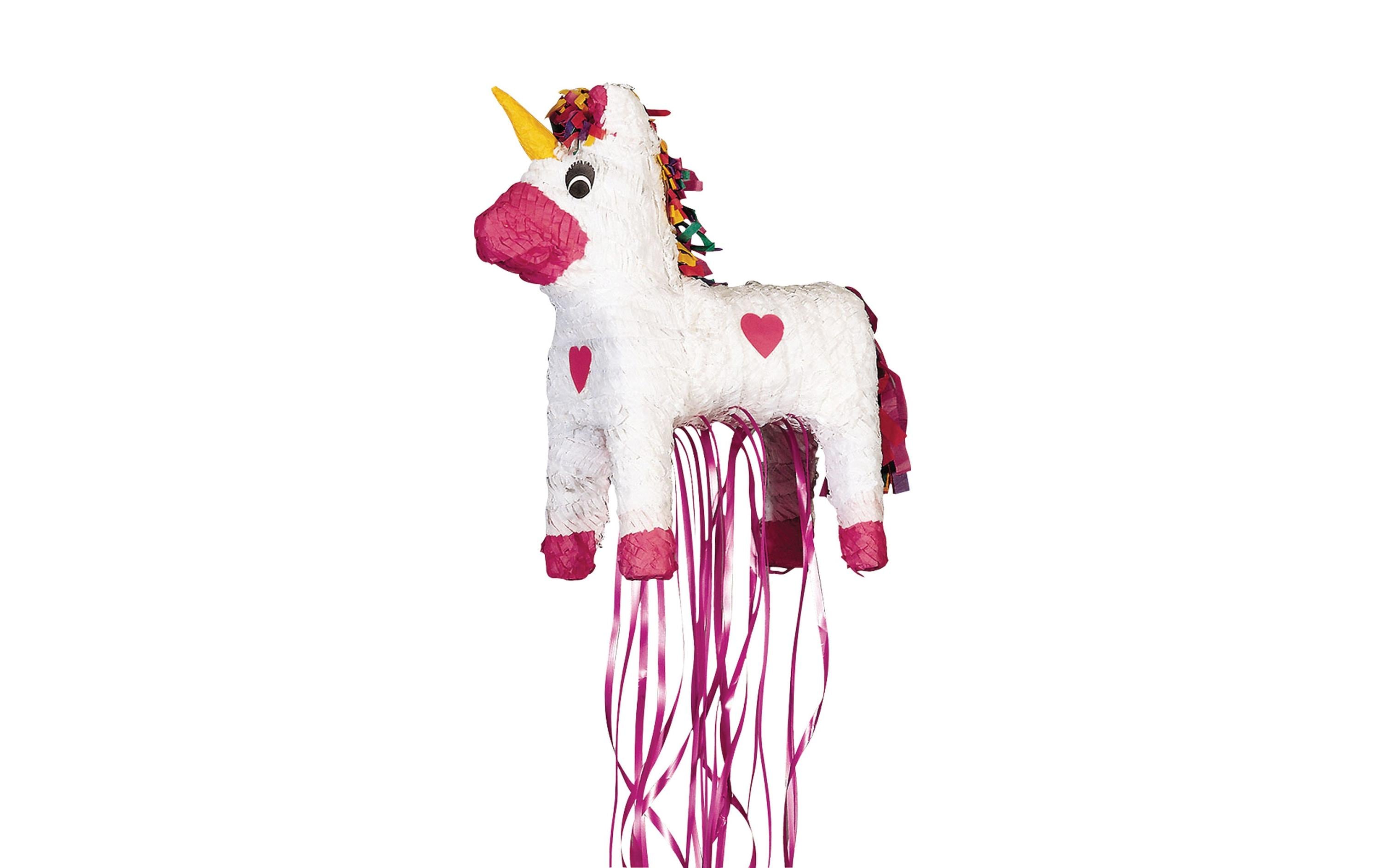 Amscan Pinata Einhorn zum ziehen, Pink/Weiss