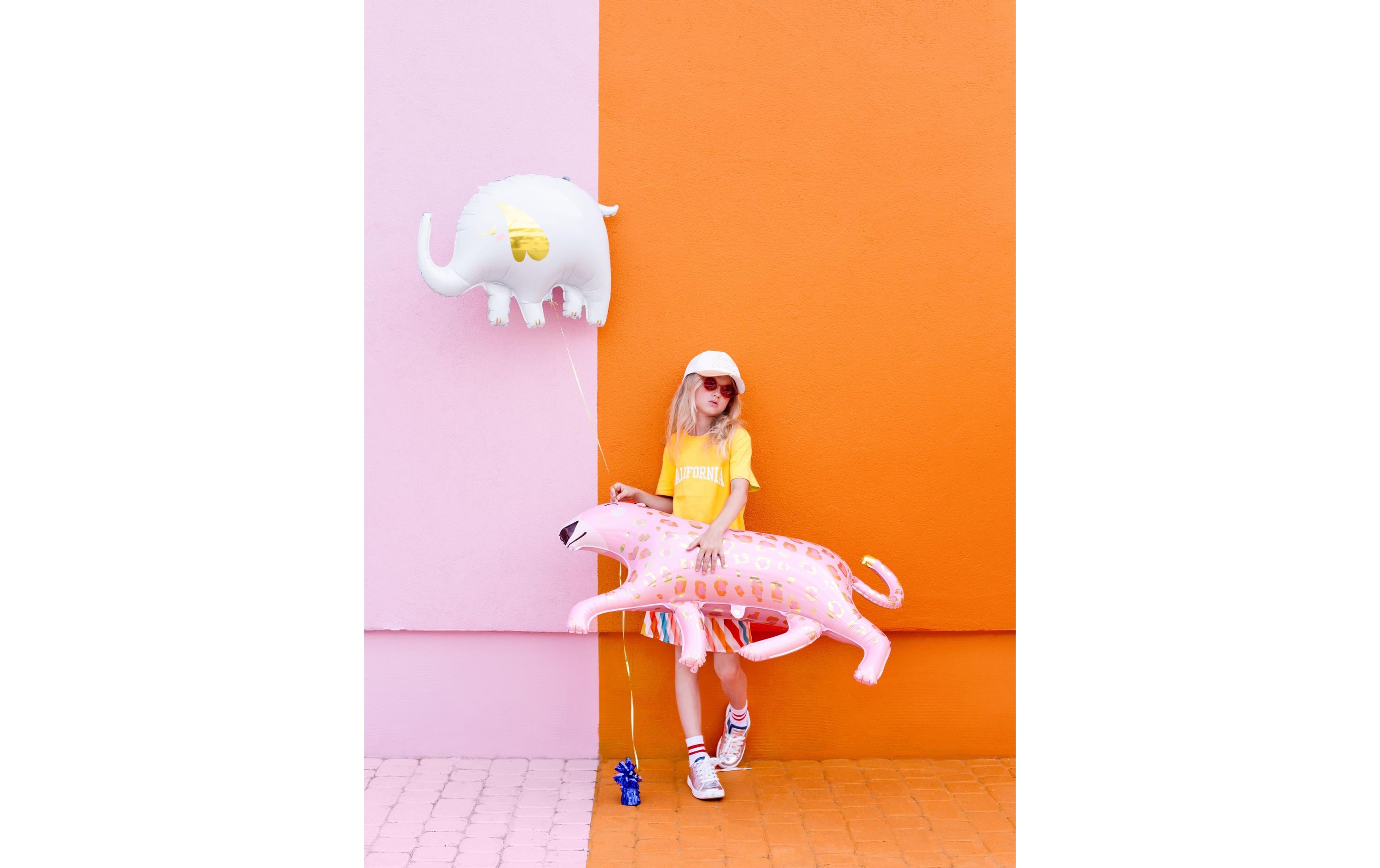 Partydeco Folienballon Elephant Gold/Weiss