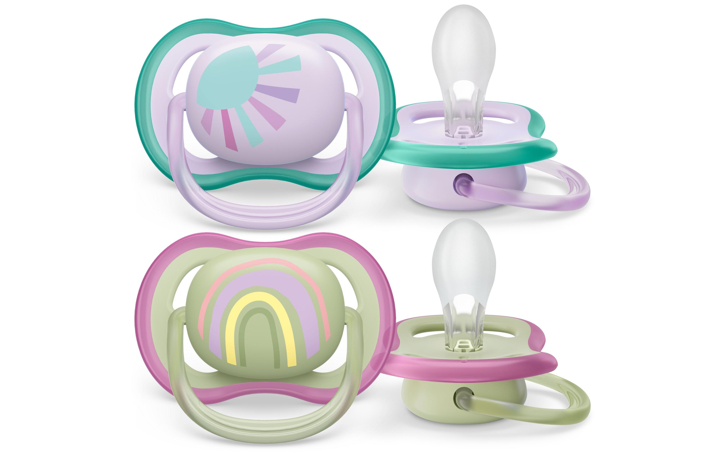 PHILIPS AVENT Nuggi ultra air 0-6 Mt. Sonne/Regenbogen Lila/Olivgrün PHILIPS AVENT Nuggi ultra air 0-6 Mt. Sonne/Regenbogen Lila/Olivgrün