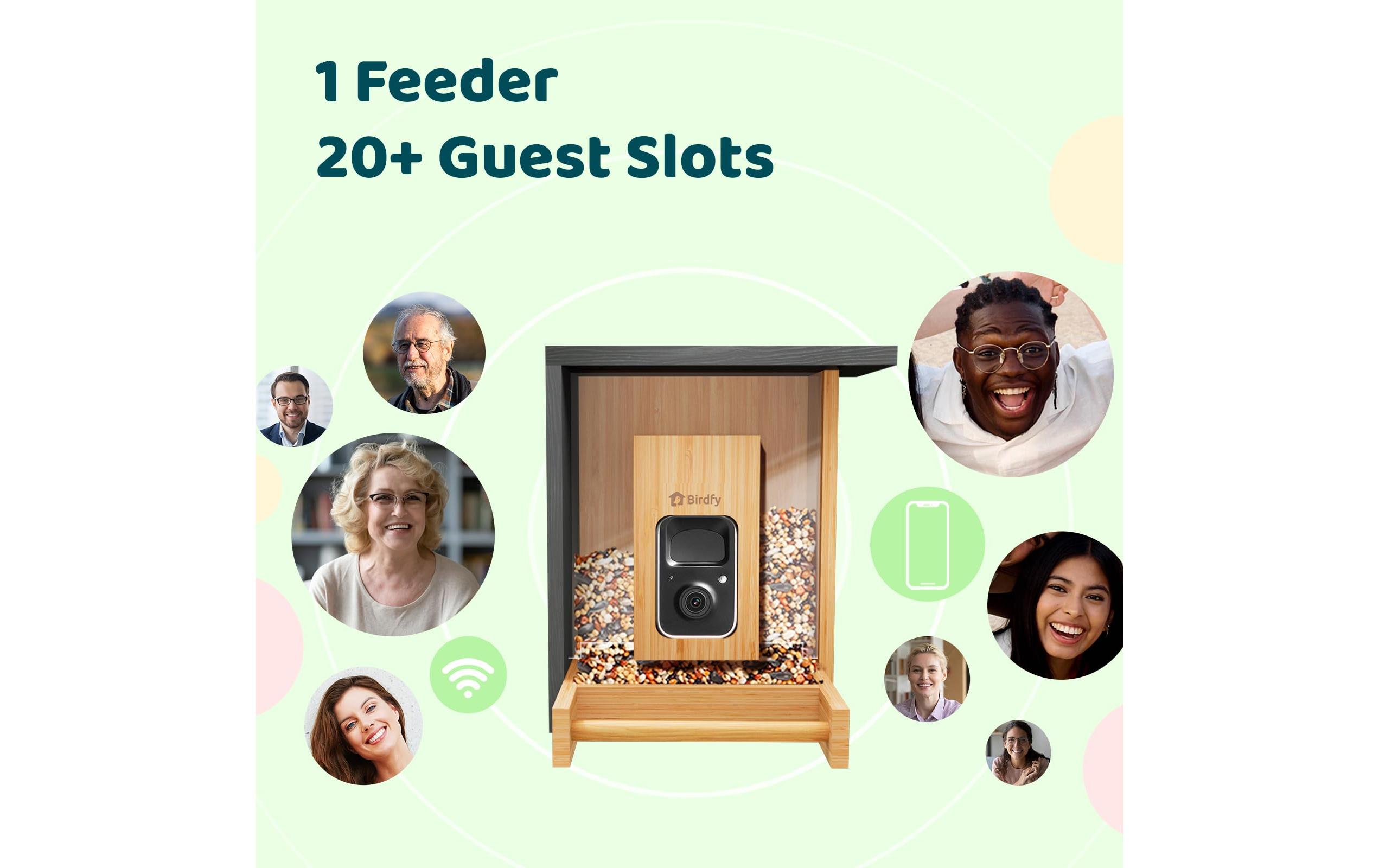 Birdfy Futterspender FSC Bambus Mini Solar