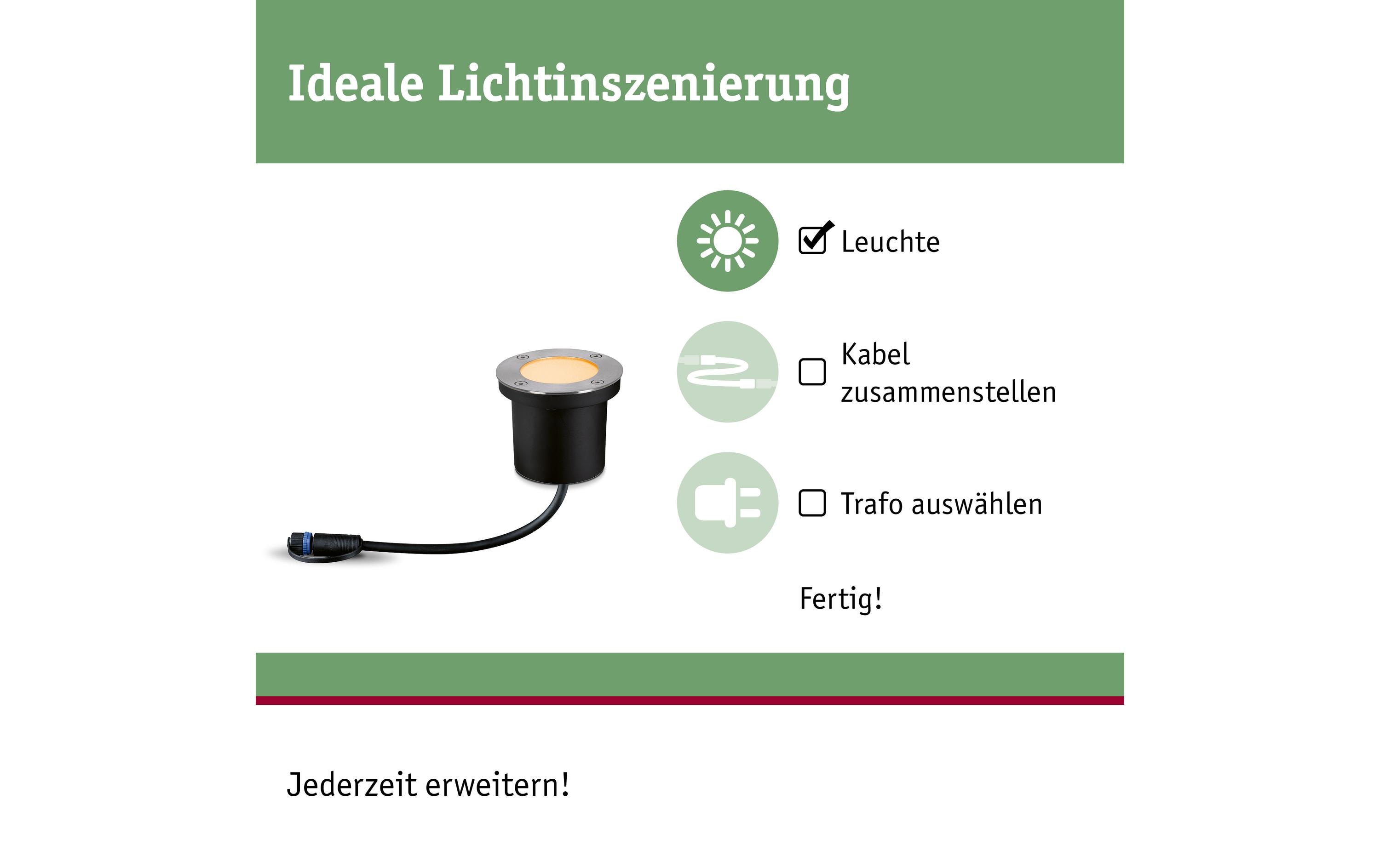Paulmann Gartenspot Plug & Shine, Einzelleuchte, 4.5W, 2200K, Schwarz