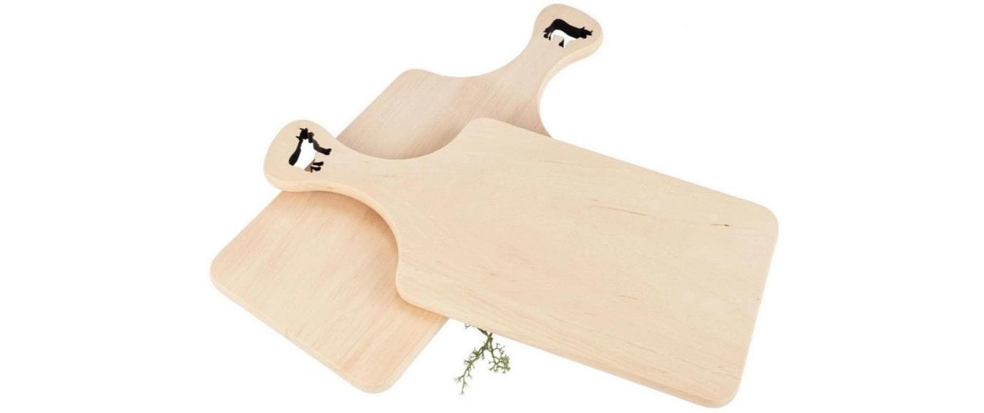 creanorm Schneidebrett Erle 14 cm x 32 cm, Kuh Motiv