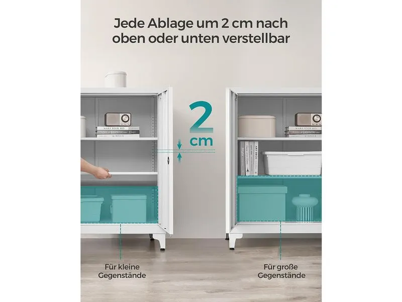 Songmics Metall-Lagerschrank 40 x 80 x 90 cm, Weiss Songmics Metall-Lagerschrank 40 x 80 x 90 cm, Weiss