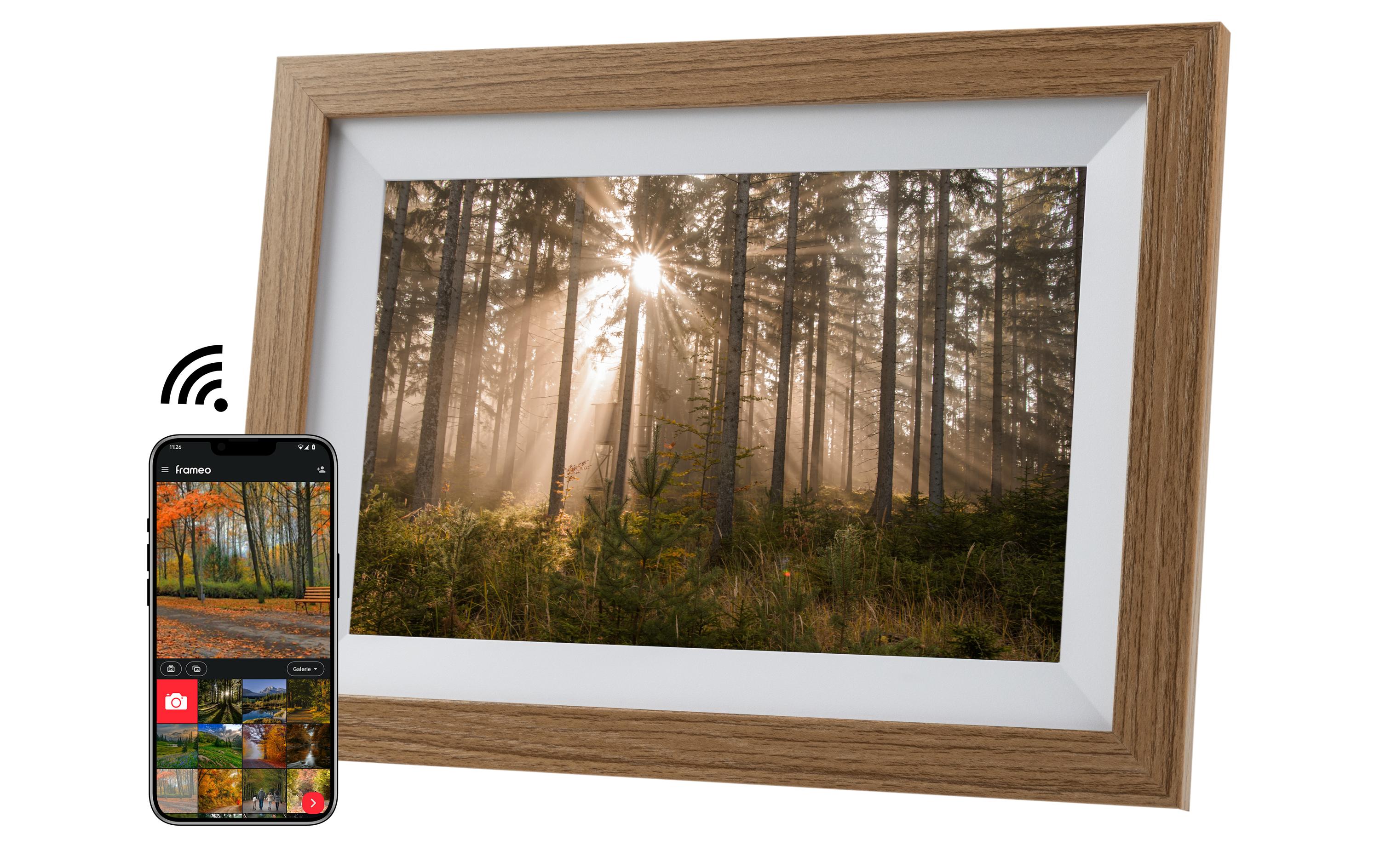 COCON Digitaler Bilderrahmen Momento 10.1, Holz