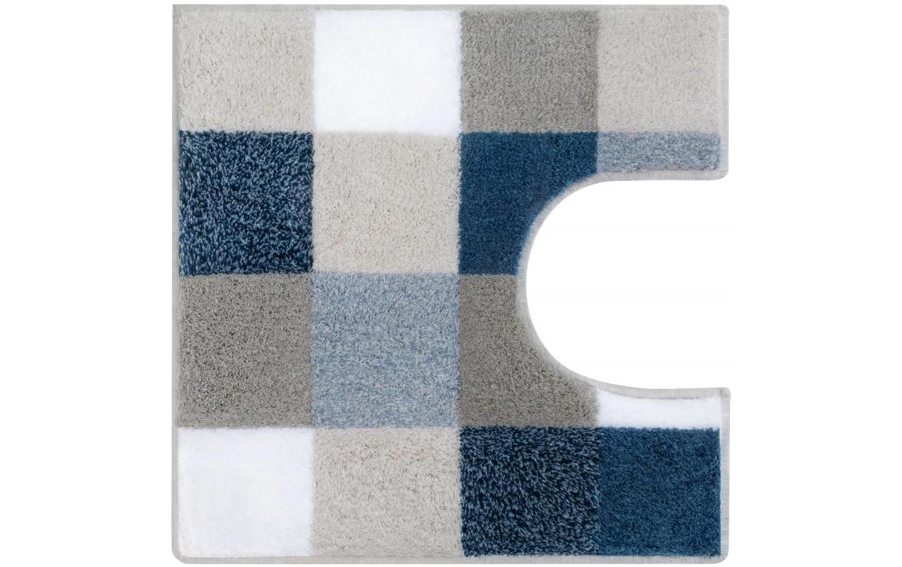 Kleine Wolke Badteppich Caro 70 x 120 cm, Marineblau/Blau/Grau/Weiss