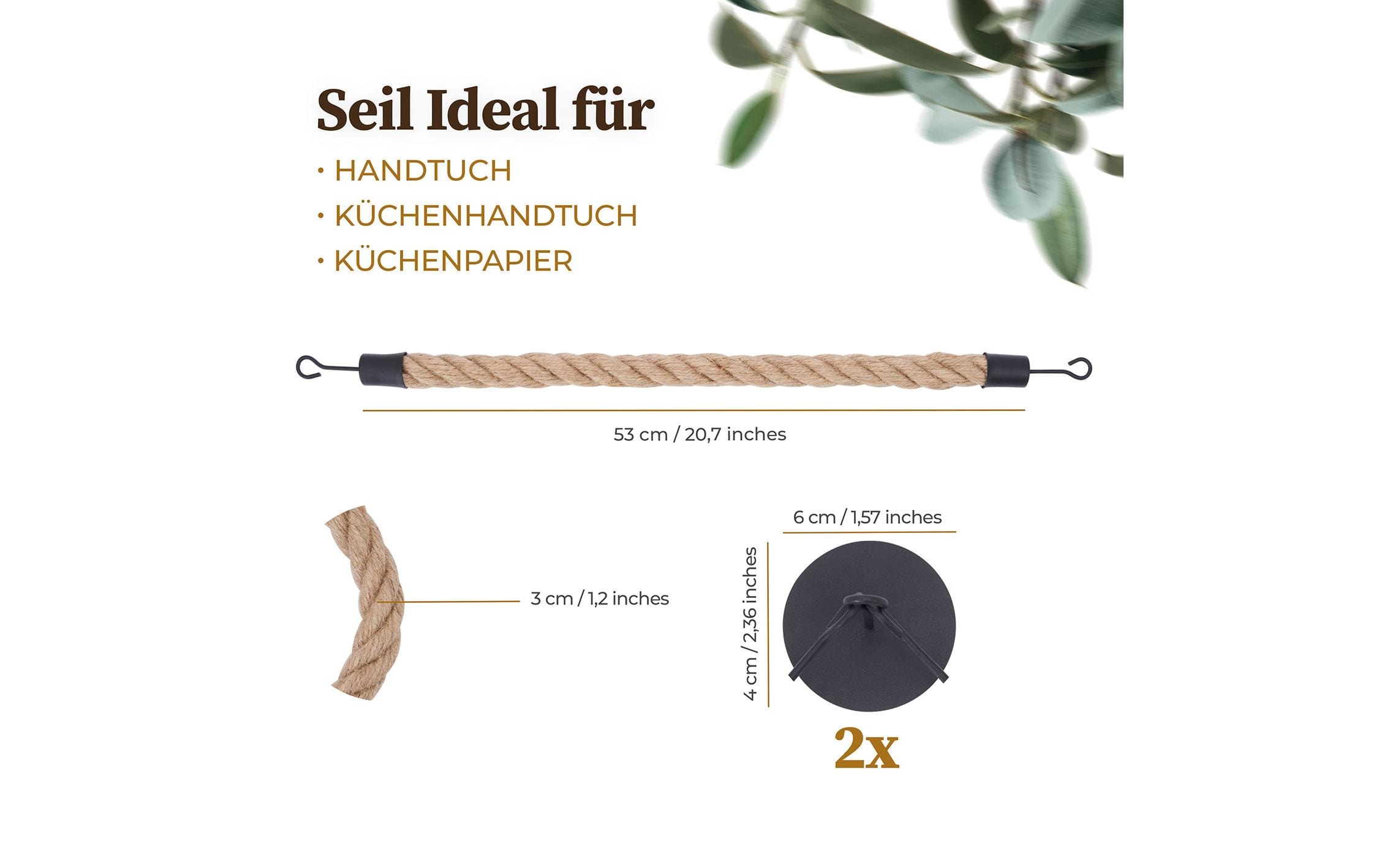 Hennez Handtuchhalter Anton 53 cm, Braun/Schwarz Hennez Handtuchhalter Anton 53 cm, Braun/Schwarz