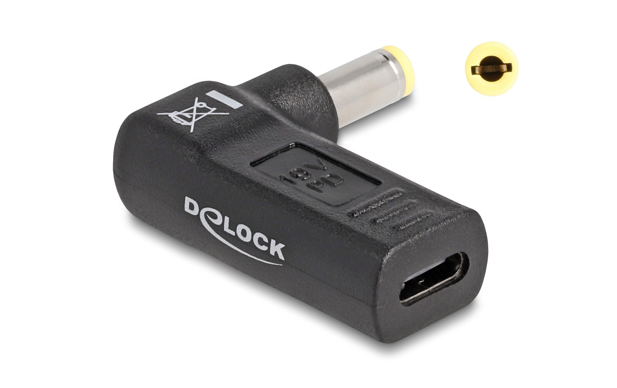 Delock Adapter USB-C zu 5.5 x 2.5 mm 90° gewinkelt Delock Adapter USB-C zu 5.5 x 2.5 mm 90° gewinkelt