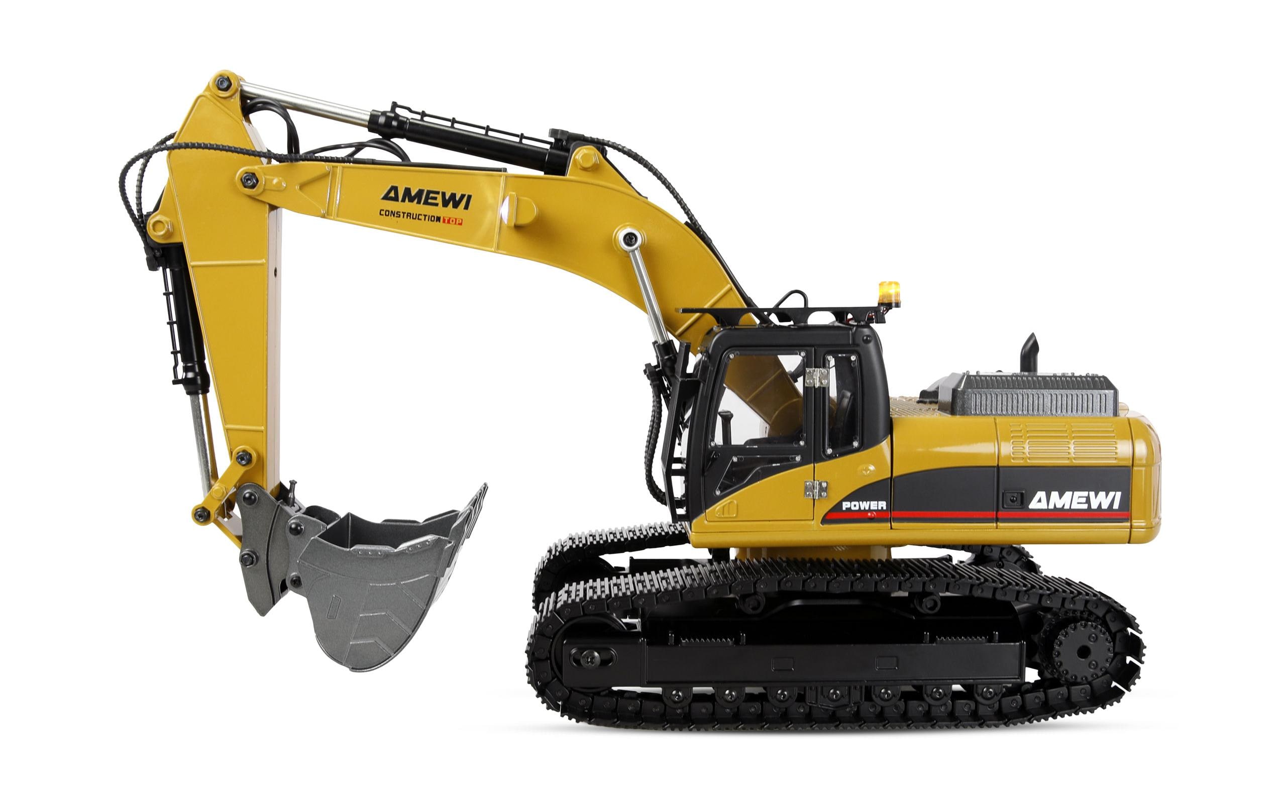 Amewi Kettenbagger G705E Vollmetall 1:14 Gelb Amewi Kettenbagger G705E Vollmetall 1:14 Gelb