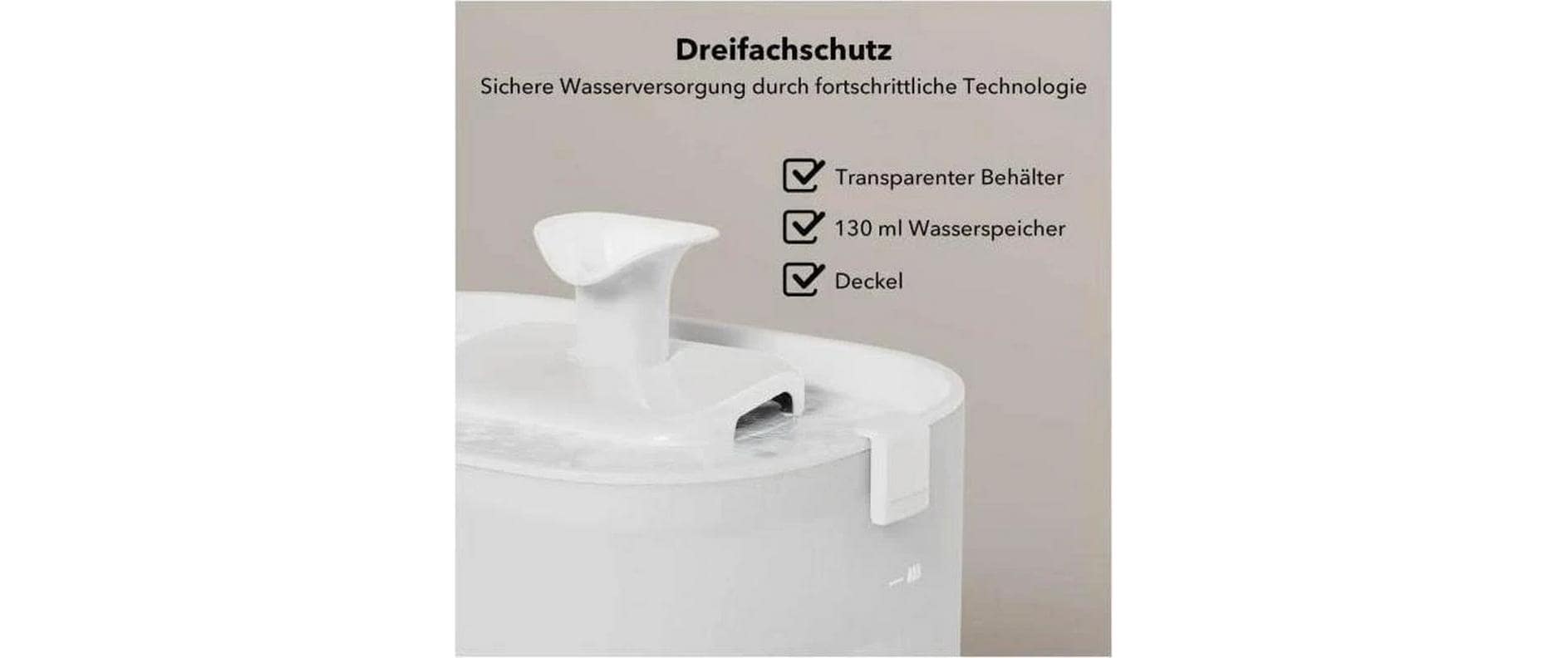 Petlibro Dockstream kabellose Wasserfontäne Weiss