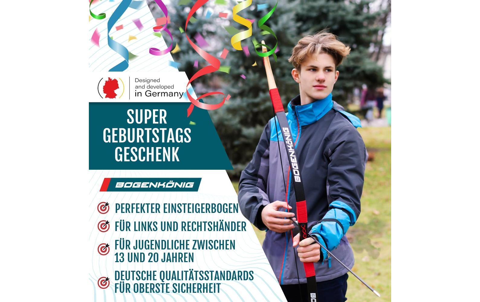 Bogenkönig Bogenschiess-Set mit Köcher 30 lbs Bogenkönig Bogenschiess-Set mit Köcher 30 lbs