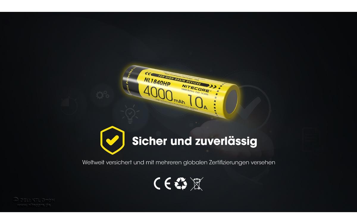 Nitecore Akku NL1840HP 4000 mAh