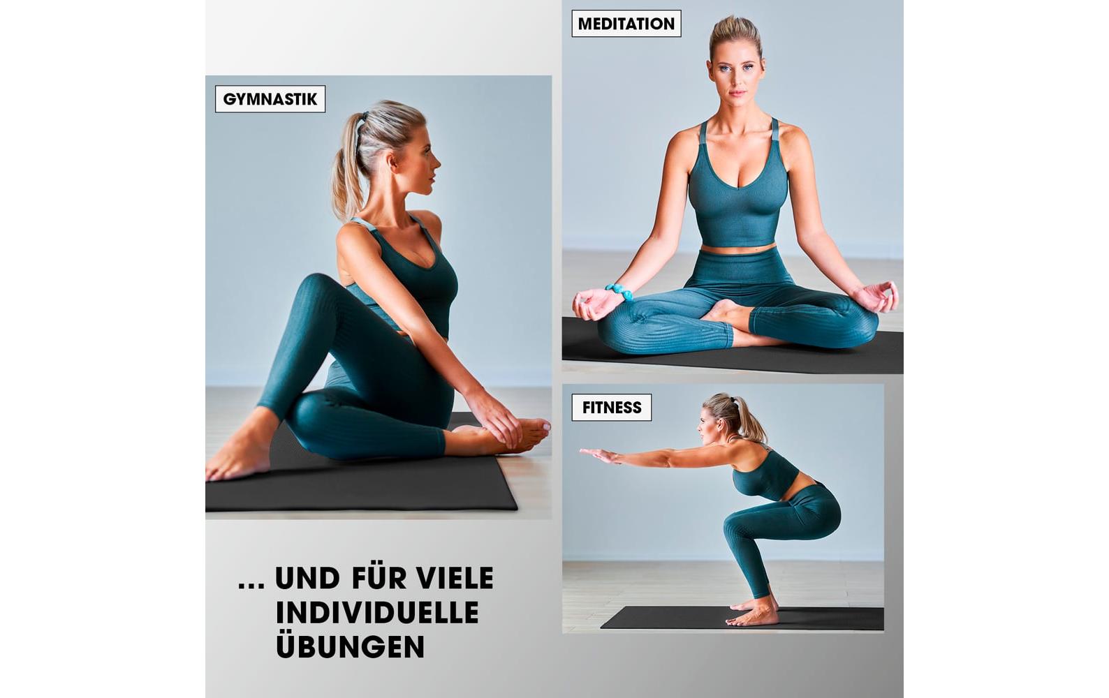 World Fitness Fitnessmatte Yamuna 183 cm x 61 cm, Schwarz