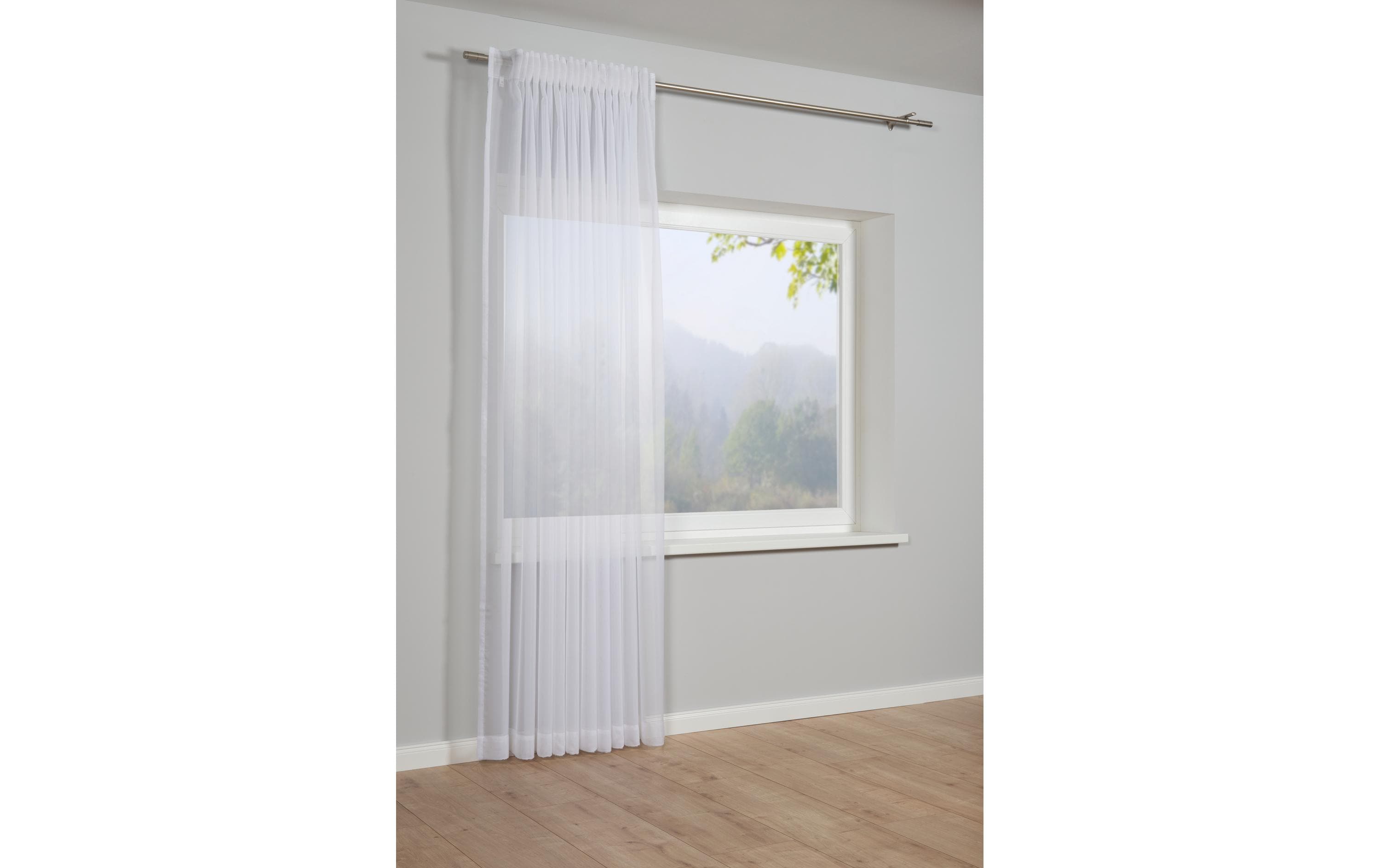 Gardinia Tagvorhang Voile Uni 300 cm x 245 cm, Weiss