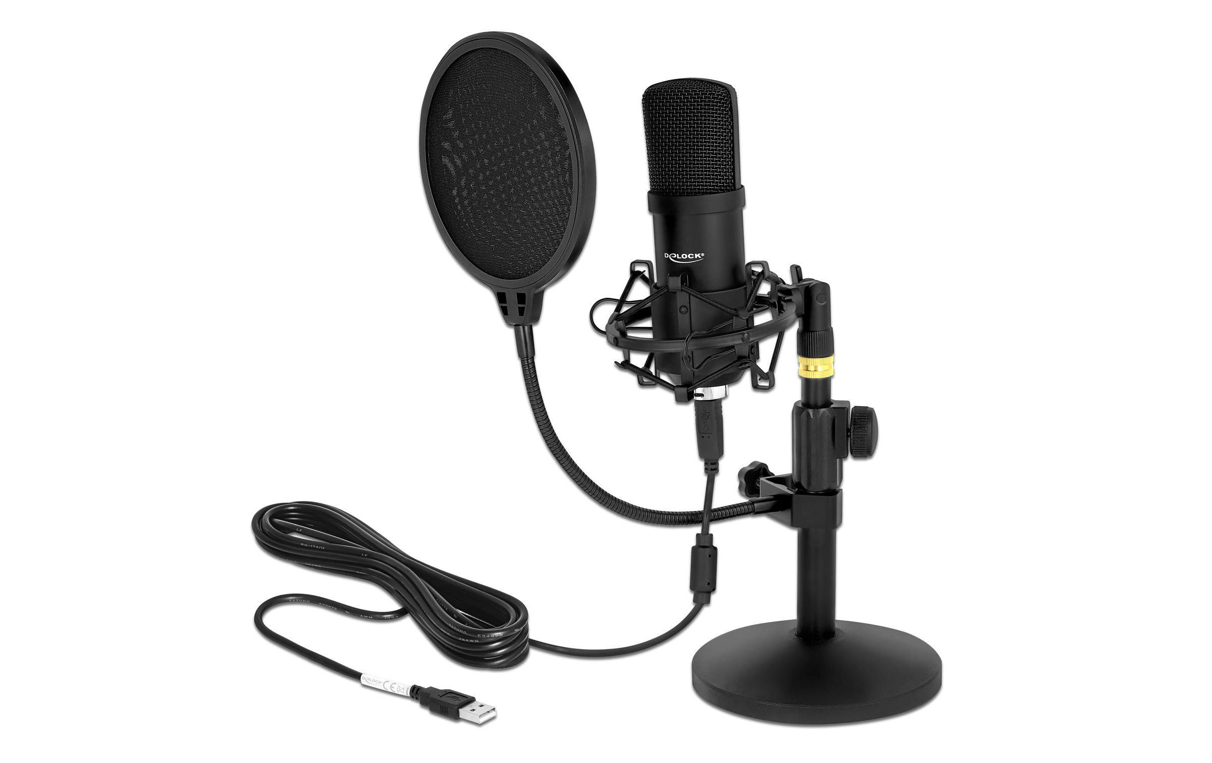 Delock Kondensatormikrofon USB für Gaming & Podcasting