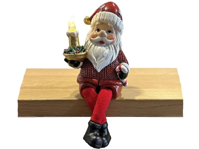 Dameco LED-Figur Santa Kantenhocker, Polyresin, 7 x 10 x 13.5 cm