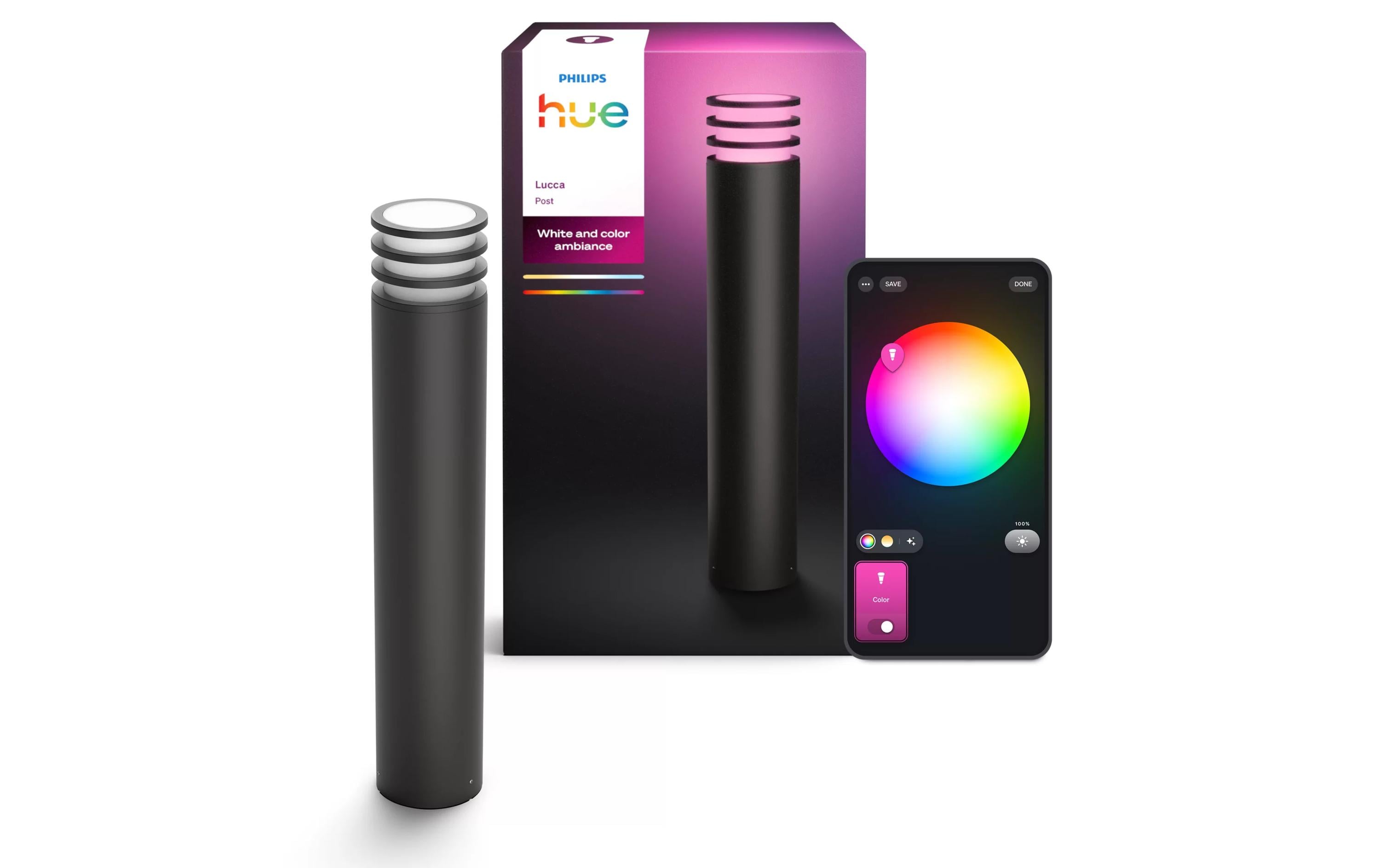Philips Hue Gartenlicht Lucca 1100 lm Anthrazit