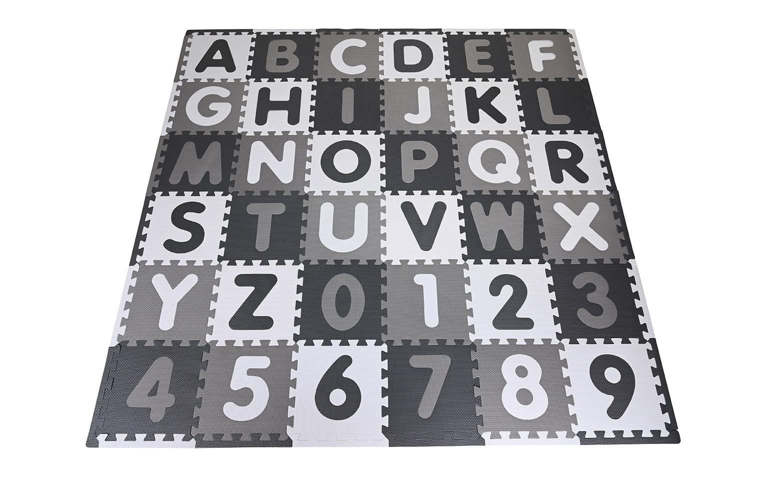 Knorrtoys Puzzlematte Alphabet + Zahlen grau-weiss
