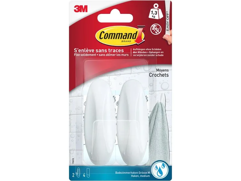 Command Klebehaken Bad Medium Designer 1.4 kg, Weiss