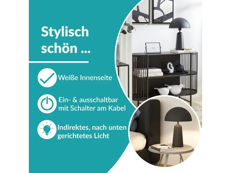 EGLO Leuchten Tischleuchte ARANZOLA schwarz exkl. E27 1x40W