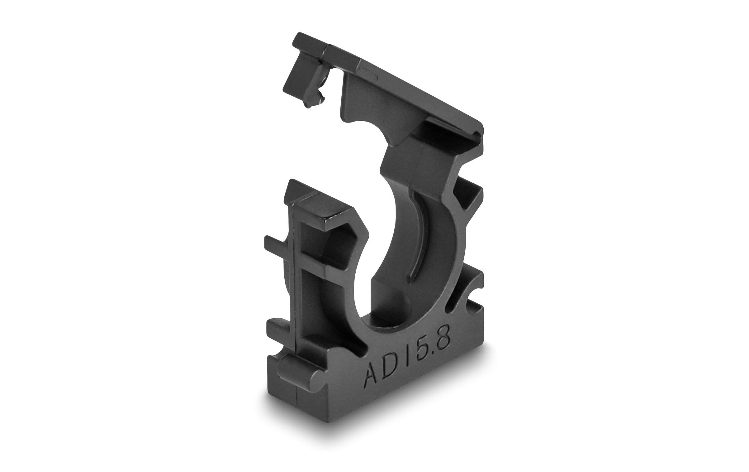 Delock Kabelschlauchhalter 15.8 mm, 8 Stück, Schwarz