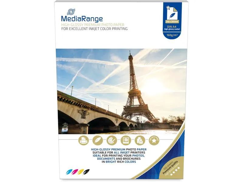 MediaRange Fotopapier A4 160 g/m² 100 Stück MediaRange Fotopapier A4 160 g/m² 100 Stück