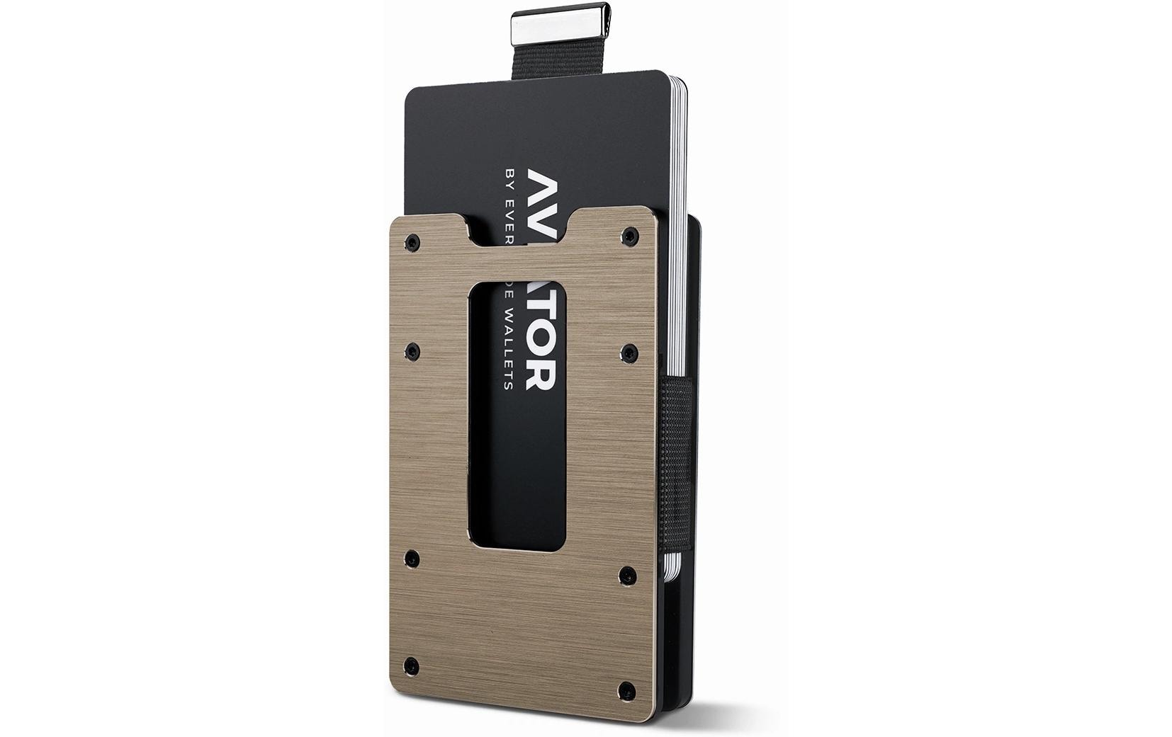 AVIATOR Wallet SLIDE Carbon cash clip brushed sand