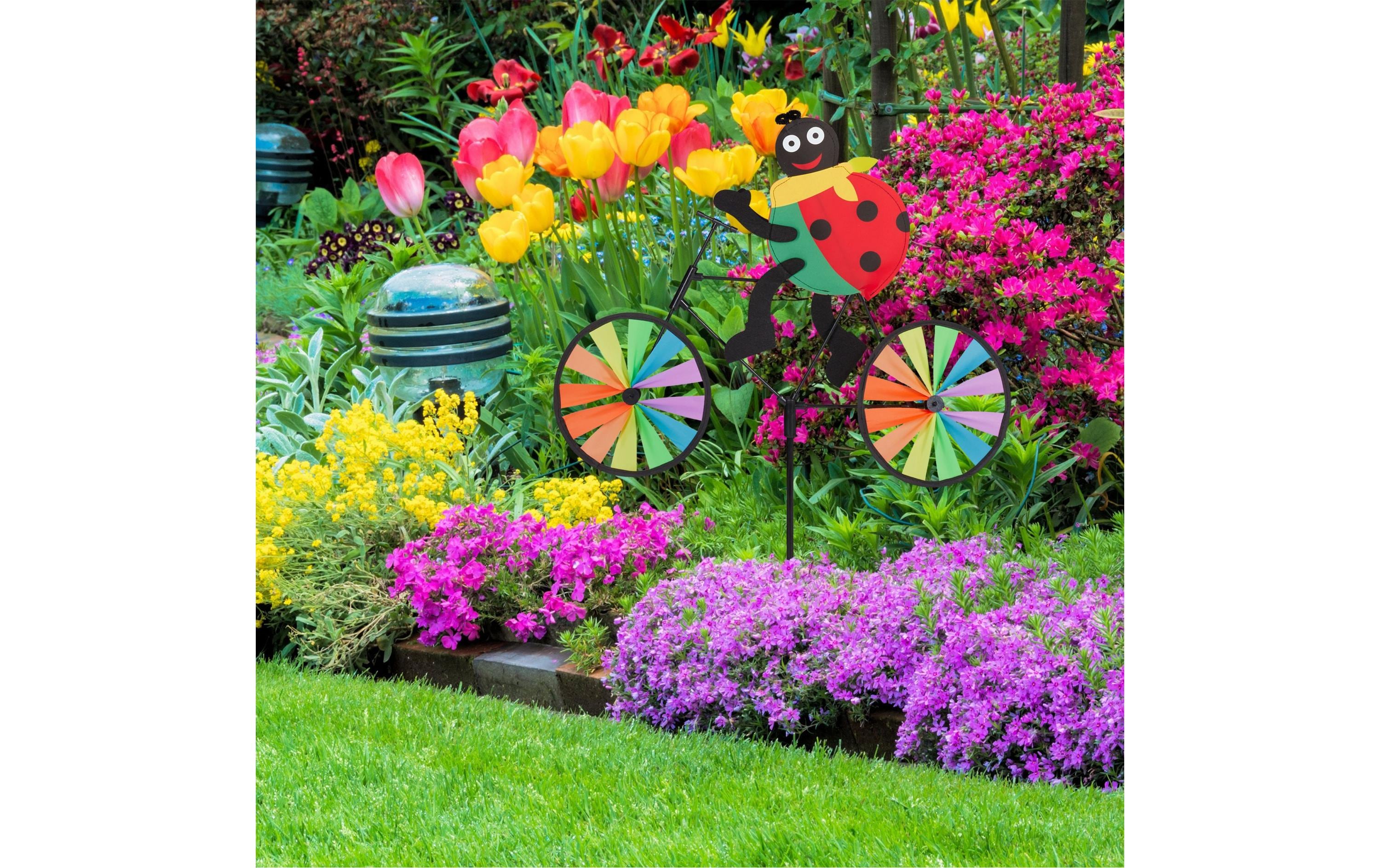 relaxdays Windrad Marienkäfer 2er Set, 75.5 cm