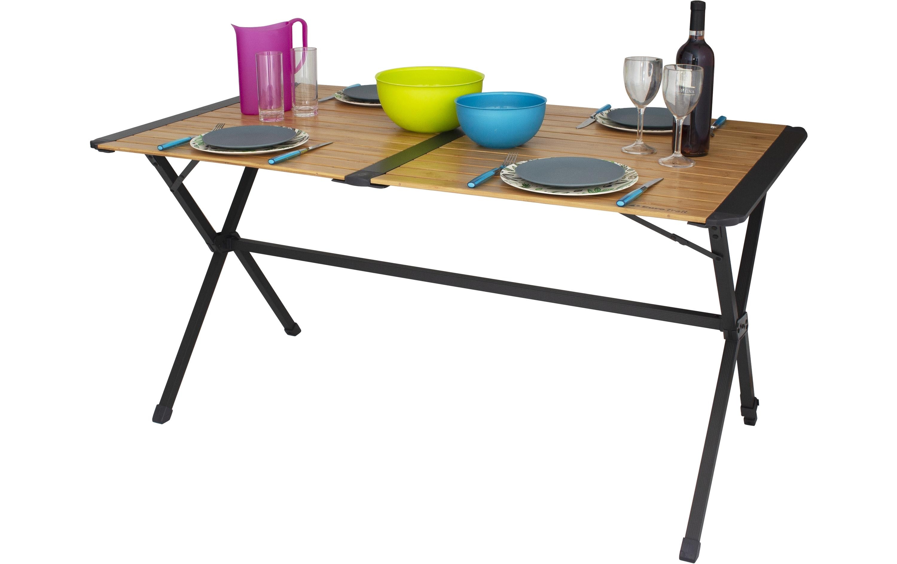 Eurotrail Campingtisch Chambery Bamboo L mit rollbarer Tischplatte Eurotrail Campingtisch Chambery Bamboo L mit rollbarer Tischplatte