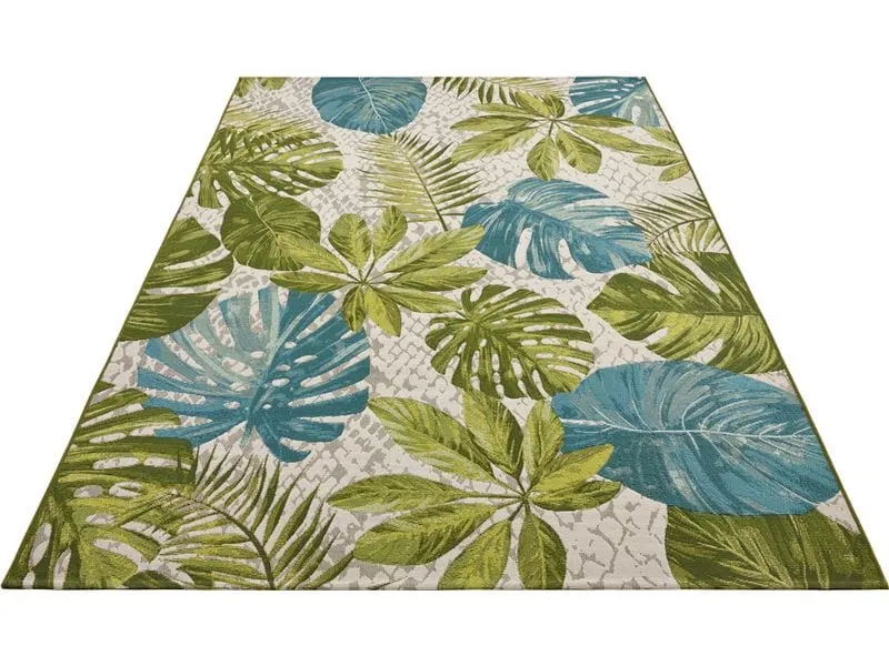 Hanse Home Teppich Tropical Leaves 80 cm x 165 cm, Grün/Türkis Hanse Home Teppich Tropical Leaves 80 cm x 165 cm, Grün/Türkis