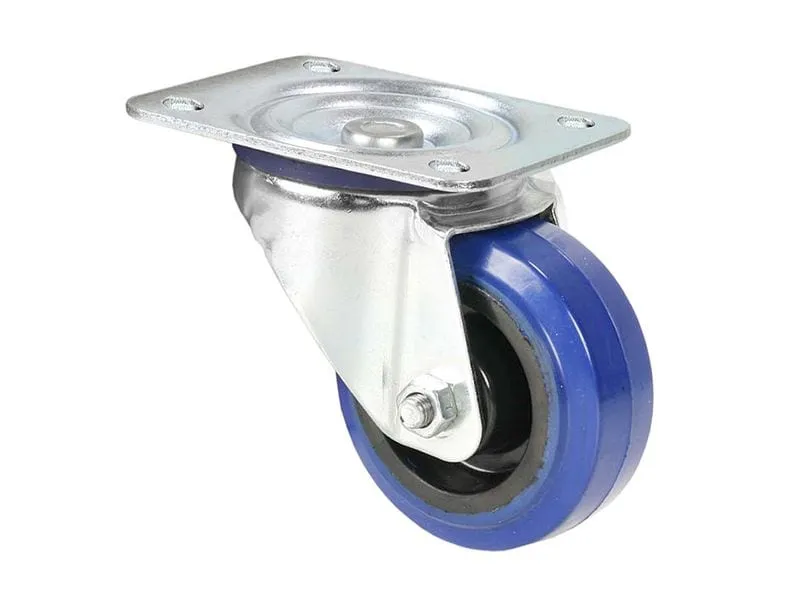 Adam Hall 372081 80 mm, blaues Rad, Gummi, Stahl