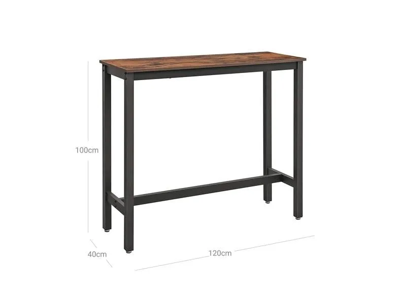 VASAGLE Bartisch mit Metallgestell 120 x 100 cm, Braun/Schwarz VASAGLE Bartisch mit Metallgestell 120 x 100 cm, Braun/Schwarz