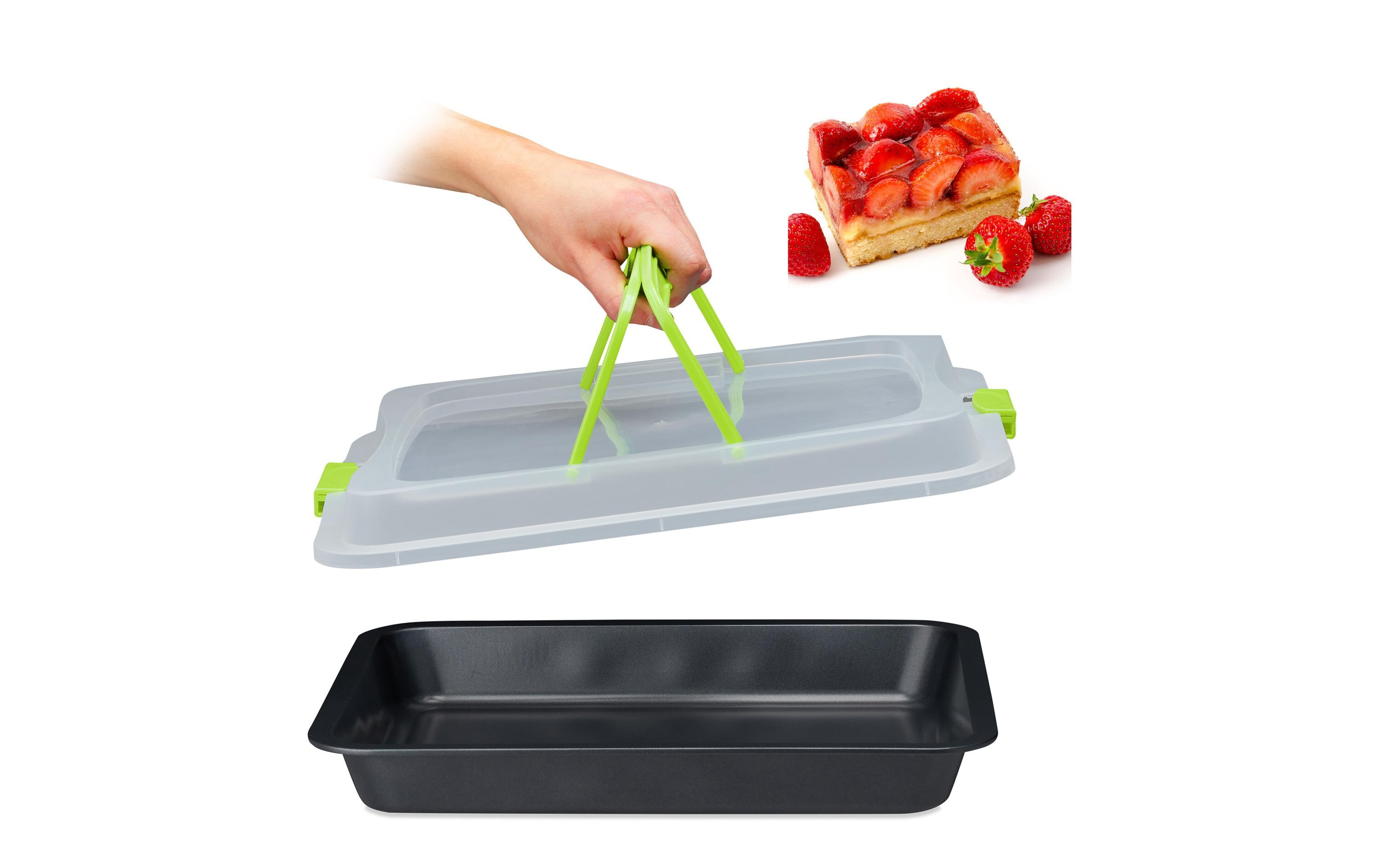 relaxdays Backform eckig 40.5 cm x 32.5 cm, Schwarz/Grün