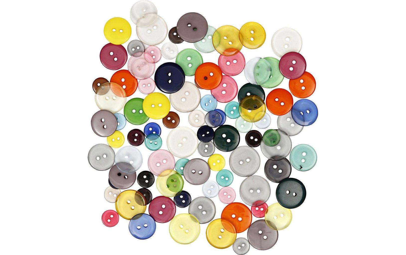 Creativ Company Knöpfe-Mix 12 + 18 + 20 mm 100 Stück