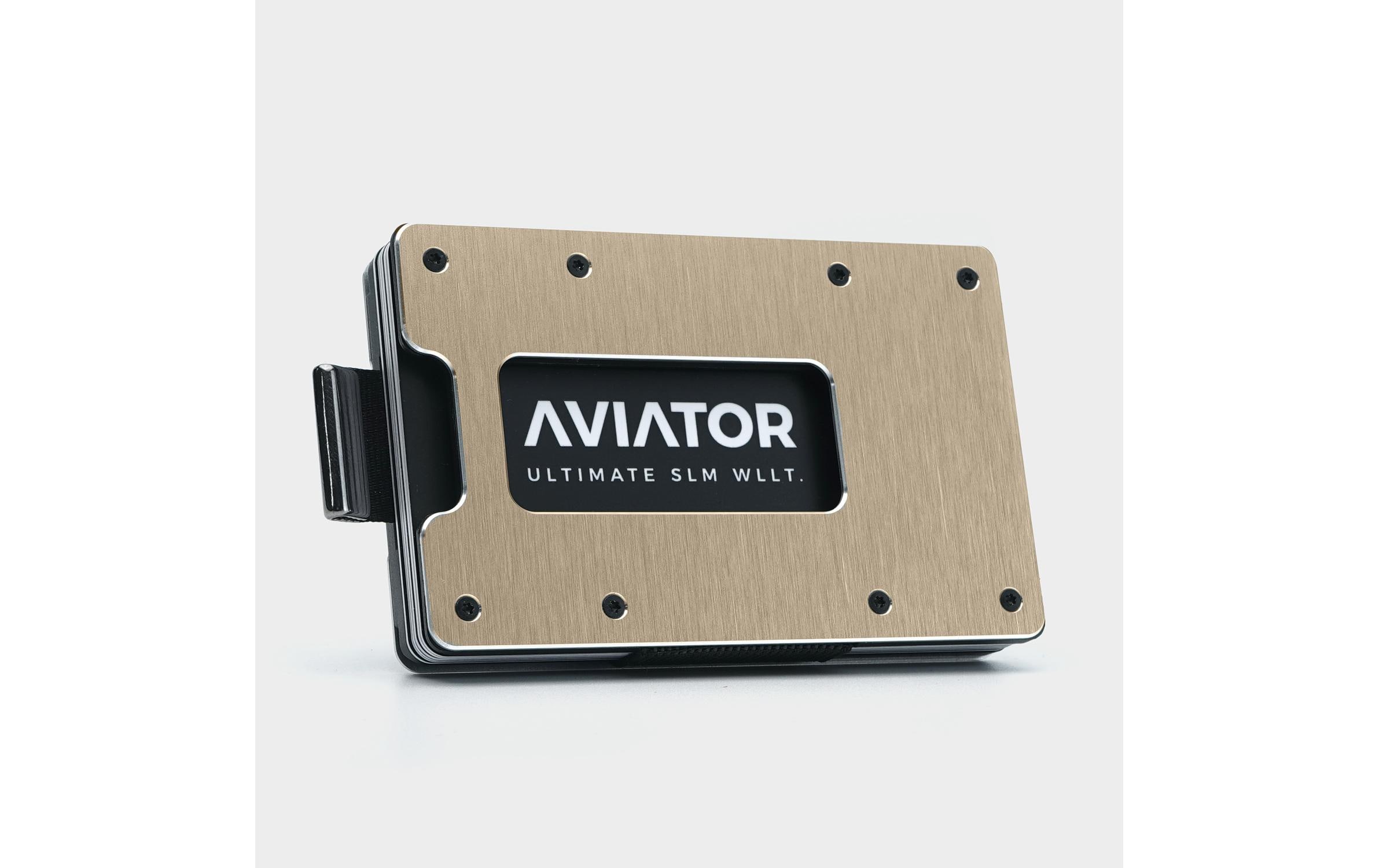 AVIATOR Wallet SLIDE Carbon cash clip brushed sand