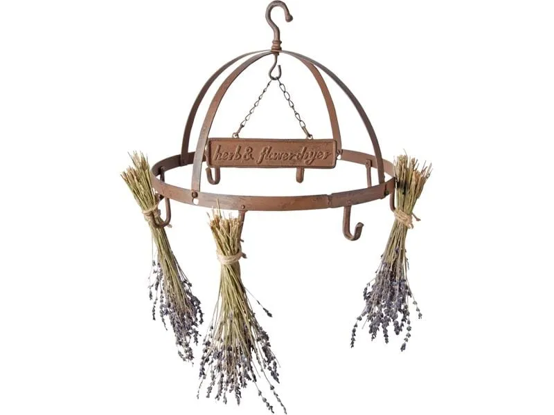 Esschert Design Kräutertrockner Gusseisen rund mit 8 Haken antik-rostbraun Esschert Design Kräutertrockner Gusseisen rund mit 8 Haken antik-rostbraun