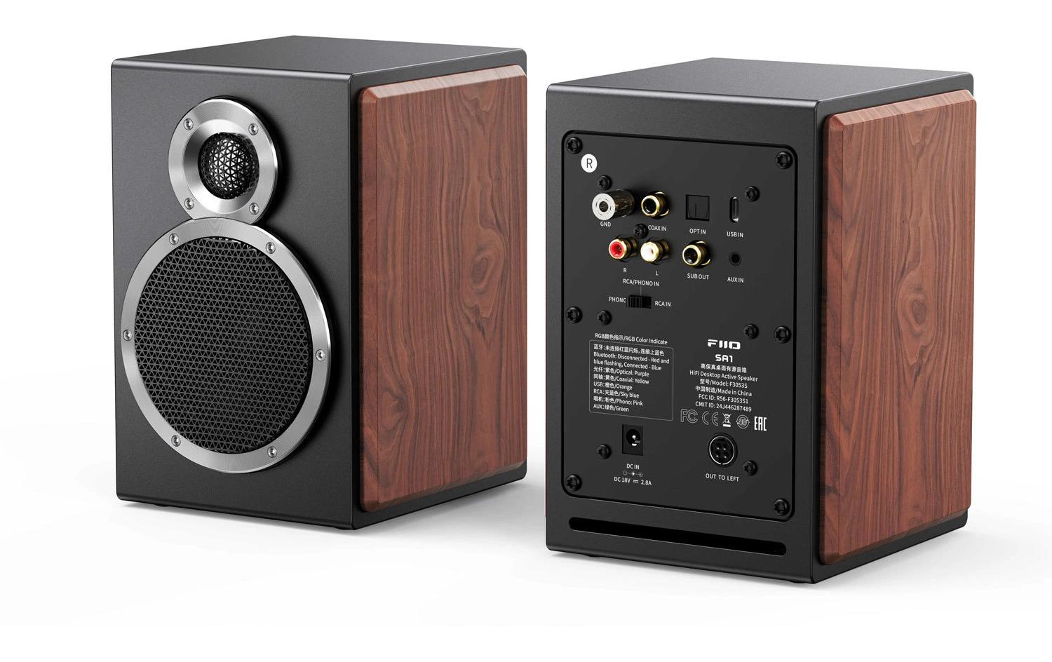 FiiO SA1 Aktiv-Lautsprecher (1 Paar) Schwarz/Holz