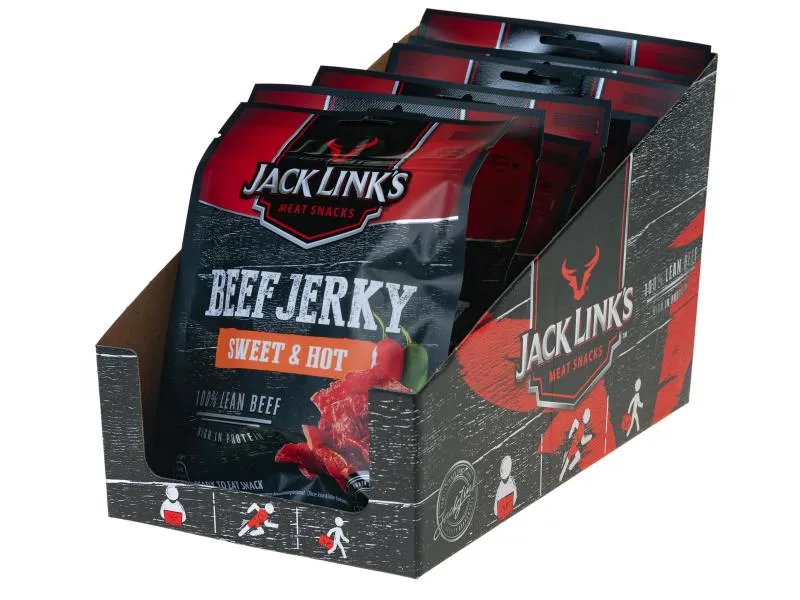 Jack Link's Fleischsnack Beef Jerky Sweet & Hot 12 x 60 g Jack Link's Fleischsnack Beef Jerky Sweet & Hot 12 x 60 g
