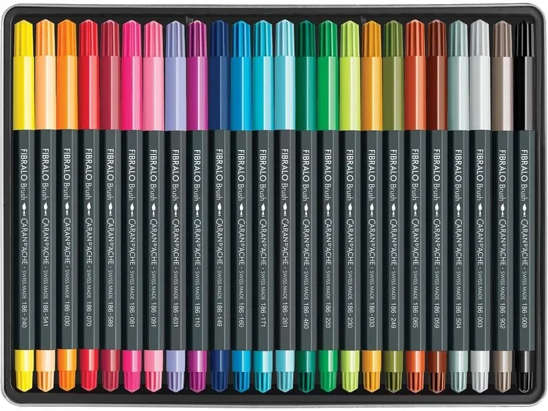 Caran d'Ache Filzstift Fibralo Brush mit 24 Farben Caran d'Ache Filzstift Fibralo Brush mit 24 Farben
