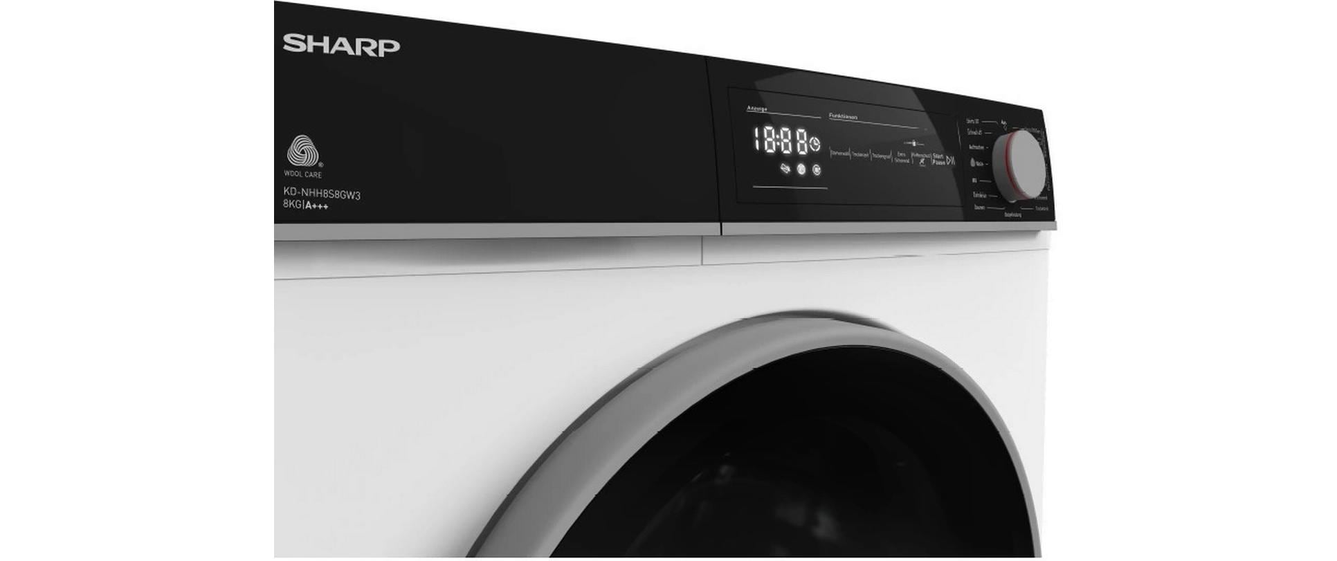 Sharp Wäschetrockner KD-NHH8S8GW3-DE Rechts Sharp Wäschetrockner KD-NHH8S8GW3-DE Rechts