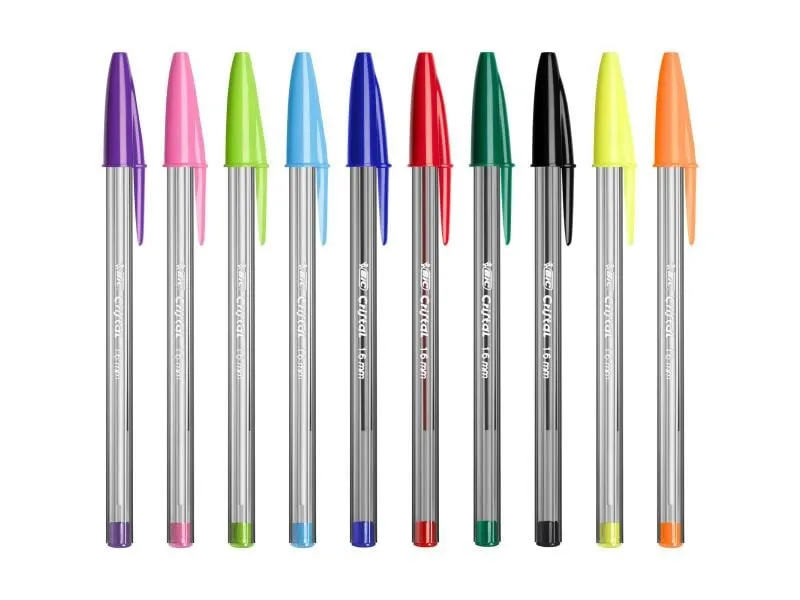 BIC Kugelschreiber Cristal Set 0.3 mm, Mehrfarbig, 15 Stück