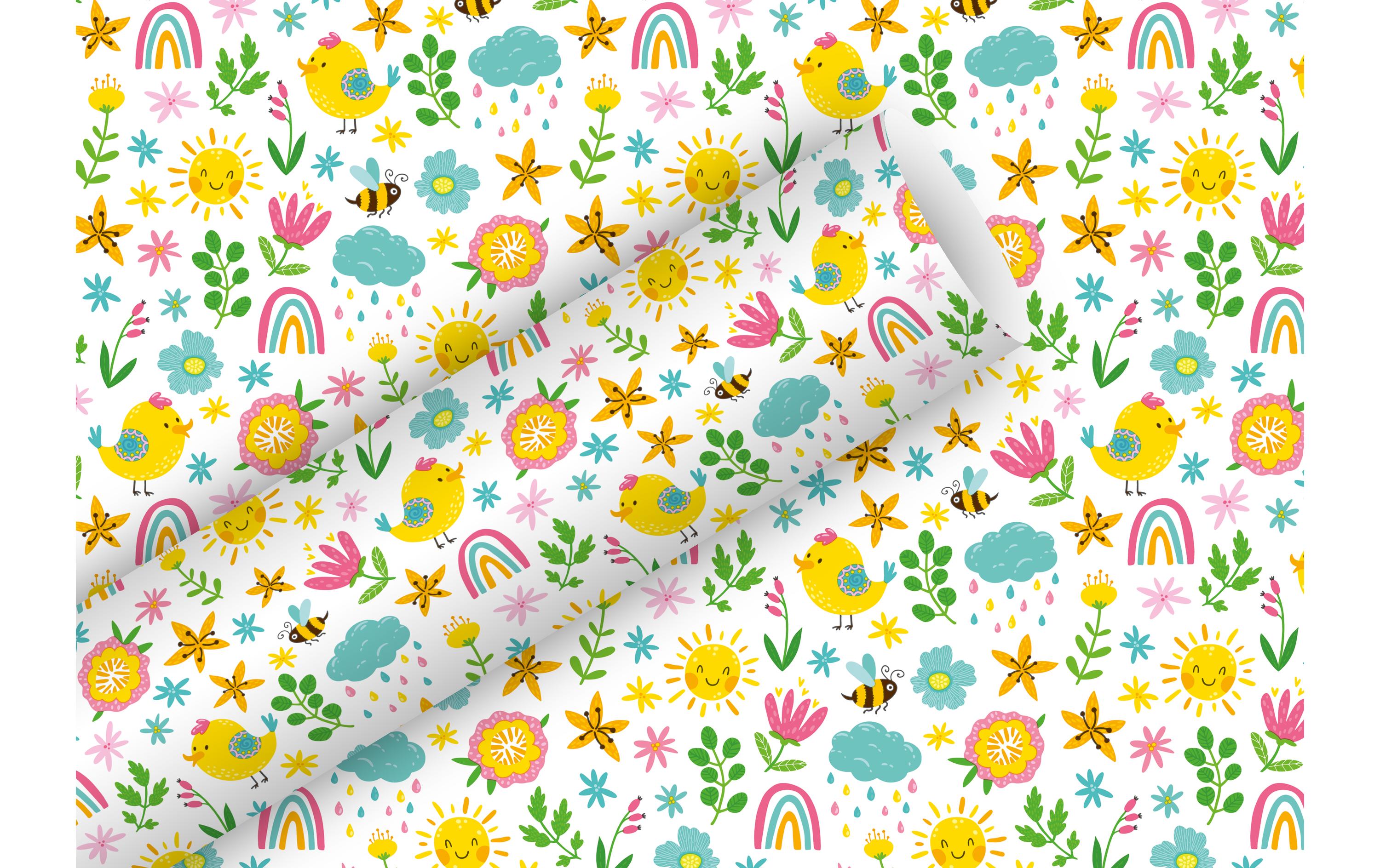 Braun + Company Geschenkpapier Hello Sunshine 2 m x 70 cm, Mehrfarbig