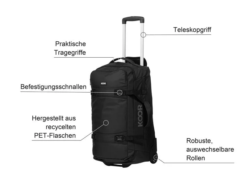 KOOR Reisekoffer Jiibs 70 L, Schwarz KOOR Reisekoffer Jiibs 70 L, Schwarz