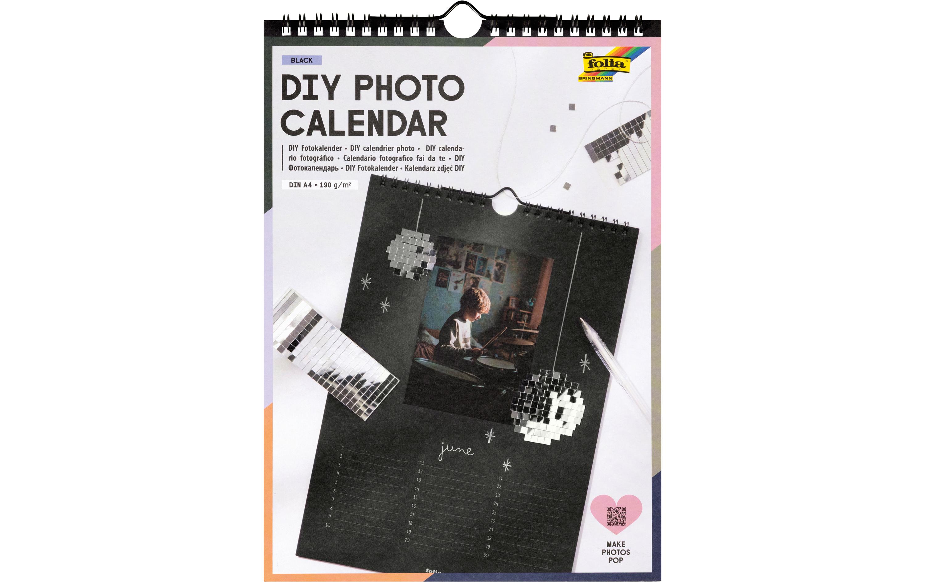 Folia Bastel-Dauerkalender A4 Schwarz 190 g/m²