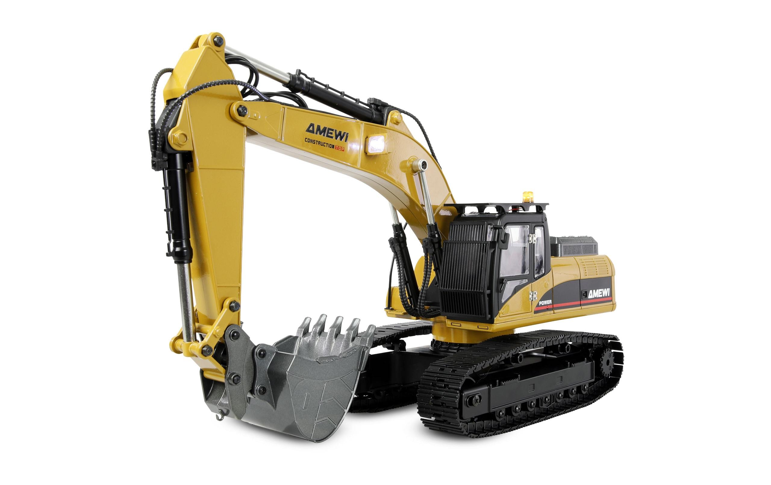 Amewi Kettenbagger G705E Vollmetall 1:14 Gelb