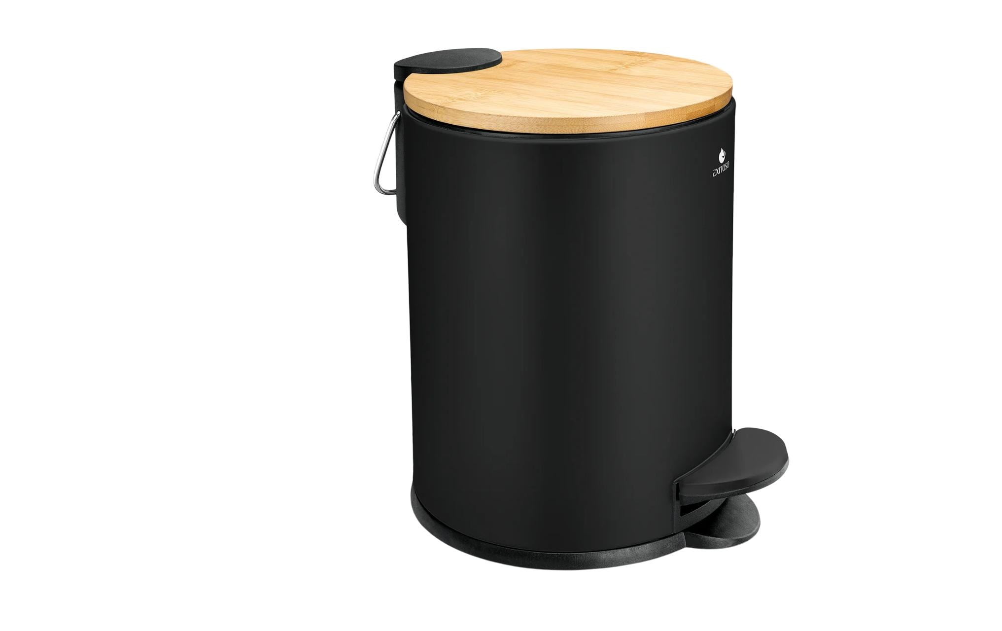 Exitoso Tretmülleimer mit Softclose-Deckel 3 l, Schwarz