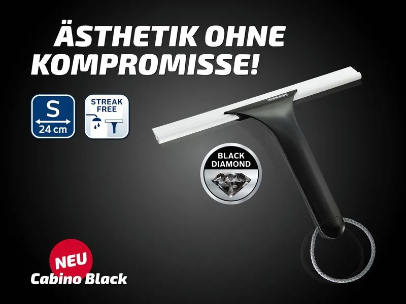 Leifheit Duschkabinenabzieher Cabino Black Schwarz/Weiss
