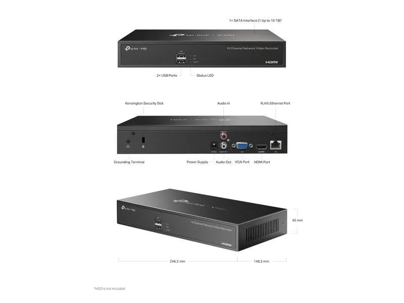 TP-Link VIGI NVR1016H 0 TB, 16 Kanal TP-Link VIGI NVR1016H 0 TB, 16 Kanal