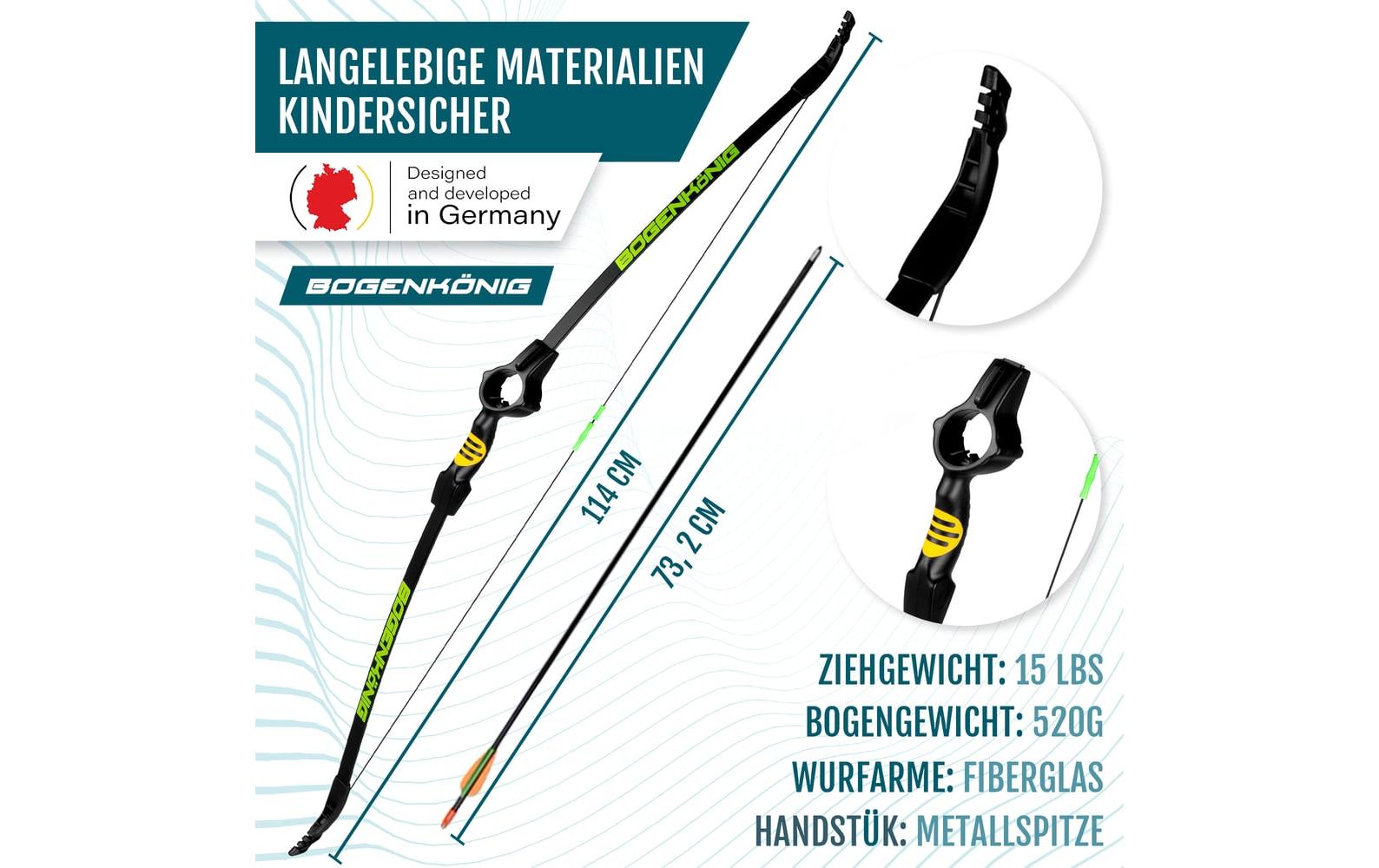 Bogenkönig Bogenschiess-Set mit Köcher 15 lbs