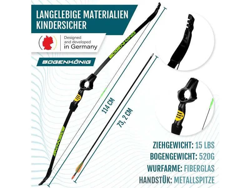 Bogenkönig Bogenschiess-Set mit Köcher 15 lbs