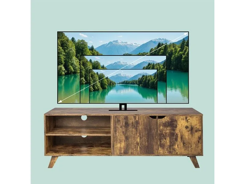 relaxdays TV-Möbel Vintage Style 140 cm, Braun 60 Zoll